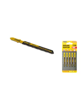 Plátky do priamočiarej píly HCS MASTERTOOL na drevo/ plast rýchlo rovné strih 12TPI/77 mm 5 ks 14-2819