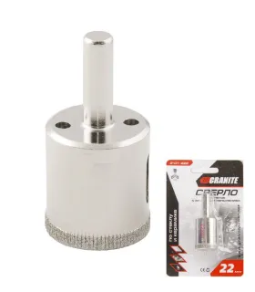 Korunka vykružovacia GRANITE diamantová do skla, dlaždíc a porcelánovej kameniny 22 mm 2-01-222