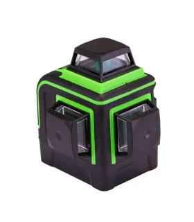 Vodováha laserová MASTERTOOL 10m ±0, 2 mm /m H/V/H+V H360°/2*V360° ±3° GREEN/510 nm trieda II IP54 Li-ion/АА*3 textilné puzdro 3