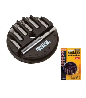 Bity skrutkovacie MASTERTOOL 25 mm 1/4" s držiakom sada 7 ks 40-0381