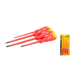 Skrutkovače izolované MASTERTOOL 1000V sada 4 ks PH1*80/PH2*125/SL3*100/SL5.5*125 40-1500