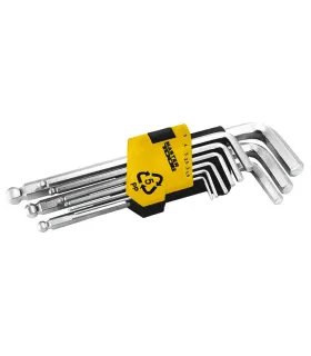 Kľúče šesťhranné MASTERTOOL 1, 5-10 mm 74/172 mm s guľovou koncovkou, CRV sada 9 ks 75-0957