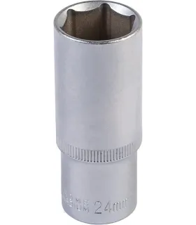 Hlavica nástrčná predĺžená 6-hranná MASTERTOOL 1/2" 24 mm L 78 mm CRV 78-0524