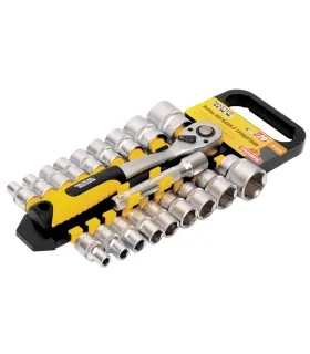 Sada hlavíc nástrčných MASTERTOOL PROFI 1/2 " 8-32 mm CrV račňa 72Т, nástavec 20 ks 78-1220
