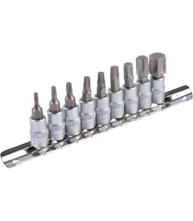 Sada bitov MASTERTOOL 1/4" TORX T10-T60 9 ks (Т10/15/20/27/30/40/45/50/60) 78-1400