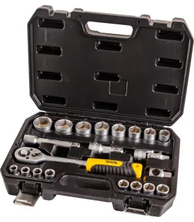 Sada hlavíc nástrčných MASTERTOOL 1/2" 10-32 mm CRV račňa 72Т 21 ks 10-32 mm CRV račňa 72Т 21 ks 78-4021