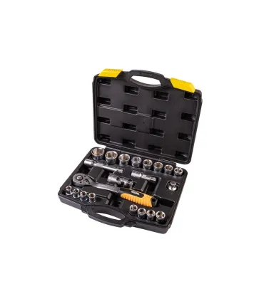 Sada hlavíc nástrčných MASTERTOOL PROFI 1/2" 10-32 mm CRV račňa 72Т 21 ks 78-4021-PF
