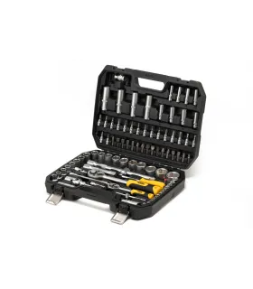 Sada nástrčných hlavíc MASTERTOOL 1/4" - 1/2 " CrV račňa 72Т 94 ks 78-5094