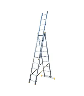 Rebrík hliníkový MASTERTOOL teleskopický 3*9 stupňov h 6200 mm max 150kg 79-1309