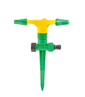 Zavlažovač plastový rotačný MASTERTOOL 3-ramenný 1/2" s podstavcom 12 m 92-9322