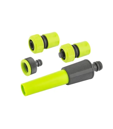 Súprava zavlažovacia MASTERTOOL 4 ks (radičná tryska regulovateľná, adaptér 1/2"-3/4" - samica, koncovka 3/4", koncovka 3/4" STO