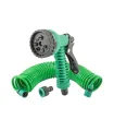 Zavlažovacia súprava MASTERTOOL 5 ks (pištoľ 7 funkcií, špirálová hadica 10 m, adaptér 1/2"-3/4" - samica, koncovka 3/8" - 2 ks)