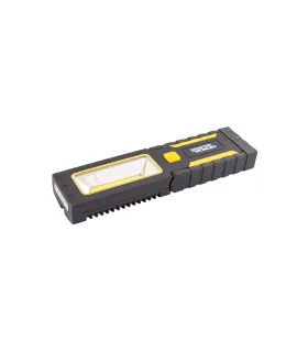 Baterka magnetická MASTERTOOL ručná s odpružením 4*0, 4W LED/3W COB LED, 150 Lum/8000K, 10 m, 3xAAA, ABS 94-0808