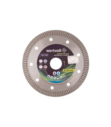 Kotúč diamantový WERTVOLL UNIVERSAL X-FORCE na porcelánovú kameninu 125*1, 4 mm 0, 24 výška segmentu 10 mm adaptér 22, 2 - 20 mm