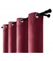 Zamatový záves s krúžkami - Burgundy Shadow, vínovo-červená