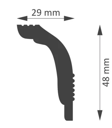 Dekoratívna lišta na strop NB60 200x4.8x2.9 cm DSM