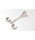 Držiak dvojitý stropný satin nickel Ø16 mm