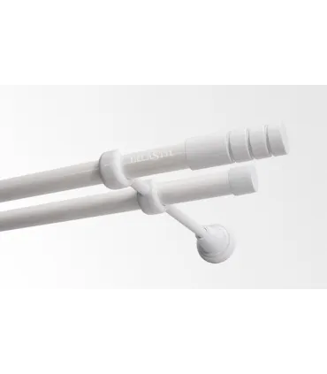 Dvojitá 19mm biela leskla koncovka Techno