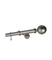 Kovová garniža Satin nickel Ø 25 mm - koncovka Kalisto tyč hladká