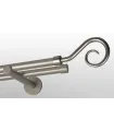 Kovová garniža Satin nickel Ø 19mm koncovka - Hak