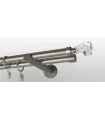 Kovová garniža Satin nickel Ø 19mm koncovka - Crystal cone