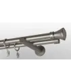 Kovová garniža Satin nickel Ø 19mm koncovka - Koloseo