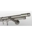 Kovová garniža Satin nickel Ø 19mm koncovka - Cylinder crystal