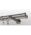 Kovová garniža Satin nickel Ø 19mm koncovka - Duo