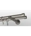 Kovová garniža Satin nickel Ø 19mm koncovka - Pullo
