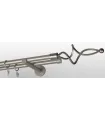 Kovová garniža Satin nickel Ø 19mm koncovka - Azur falisty
