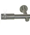 Kovová garniža Efekt-nerezová oceľ Ø 19 mm -Cylinder crystal Držiak jednoduchý simple