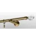 Garníža jednoduchá Ø 19mm antík koncovka Crystal gula Držiak jednoduchý simple