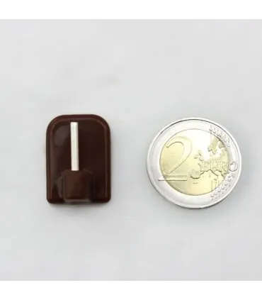Samolepiaci háčik na Mini vitrážku hnedy 4ks