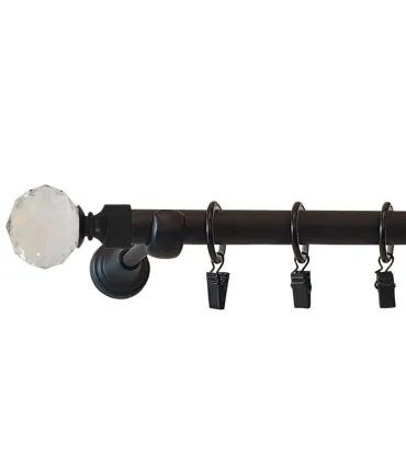Jednoduchá 19mm matná čierna koncovka Crystal gula