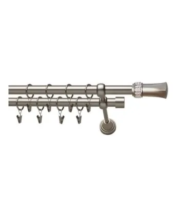 Satin nickel Ø 25/19 mm - Pluton crystal