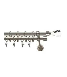 Satin nickel Ø 19 mm - Crystal Cone