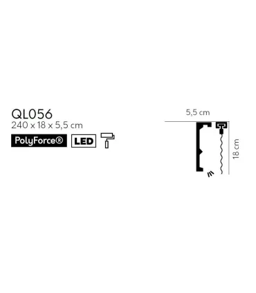 Mardom Garnižová krycia lišta MARDOM QL056 / aj pre LED podsvietenie
