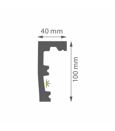 Garnižová stropná lišta Prestige 1B čierna - vhodná pre LED podsvietenie 200x10cm