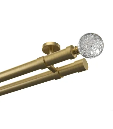 Kovová dvojitá garniža EXCLUSIVE Antik Ø 28 mm - Crystal