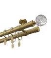 Kovová dvojitá garniža na strop EXCLUSIVE Antik Ø 28 mm - Crystal