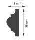 Dekoratívna lišta na stenu WD04A 200 x 3.8 cm
