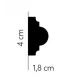 Dekoratívna lišta na stenu MD002 200 x 4 x 1.8 cm Mardom