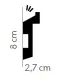 Dekoratívna lišta na stenu MD024 200 x 8 x 2.7 cm Mardom - vhodná pre LED podsvietenie