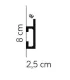 Dekoratívna lišta na stenu QL019 200 x 8 x 2.5 cm Mardom - vhodná pre LED podsvietenie