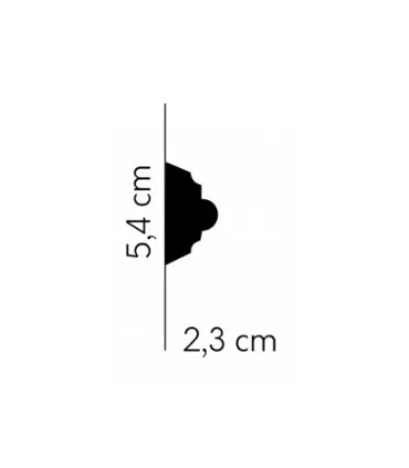 Dekoratívna lišta na stenu MDC252 200 x 5.4 x 2.3 cm Mardom
