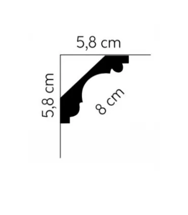 Dekoratívna lišta na strop MDA005 200 x 5.8 x 5.8 cm Mardom