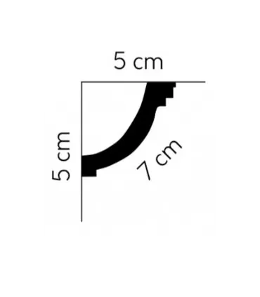 Dekoratívna lišta na strop MDB063 200 x 4.5 x 5.5 cm Mardom