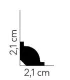 Podlahová lišta MD001 200 x 2.1 x 2.1 cm Mardom