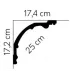 Dekoratívna lišta na strop MDB128 200x17x17.8 cm Mardom