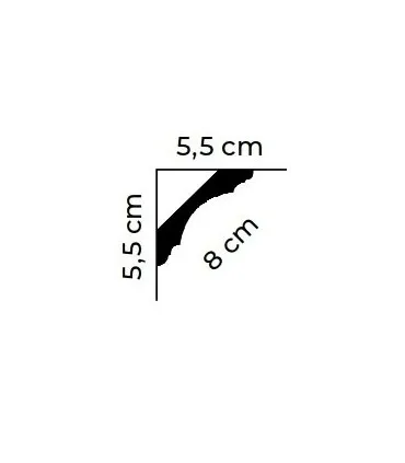 Dekoratívna lišta na strop MDB167 200x5.5x5.5 cm Mardom